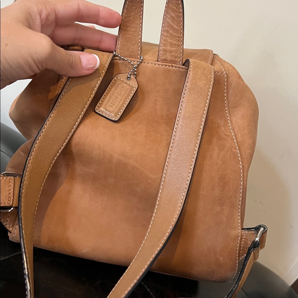 Vintage Coach Leather Buckle Backpack Bag - Picture 6 of 16